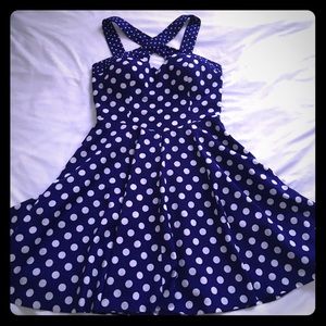 Blue polka dot dress